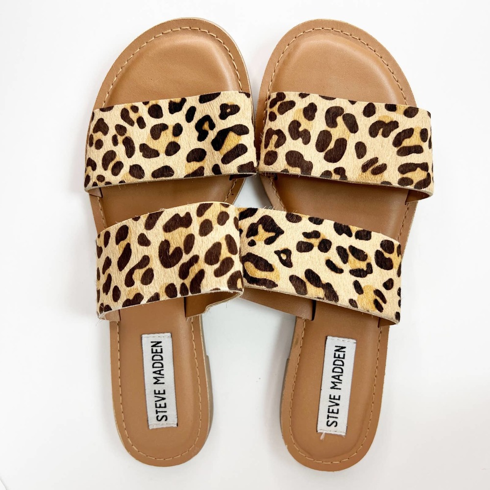 Steve Madden Lola Leopard Print Sandals | Size 7